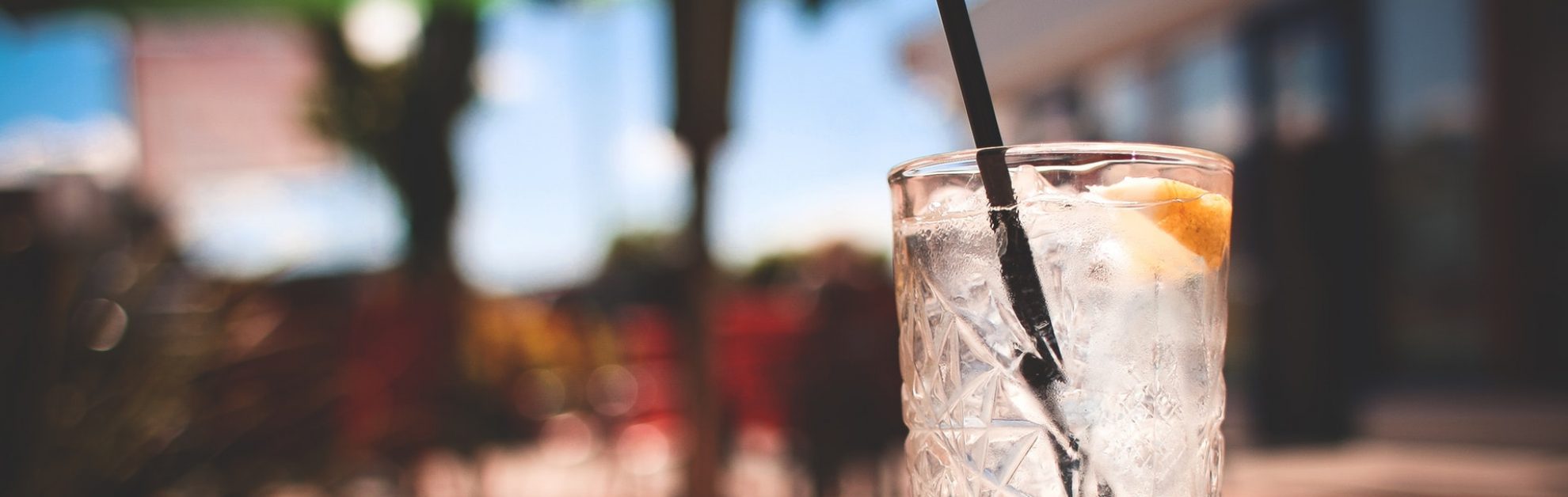 Glass on a bar